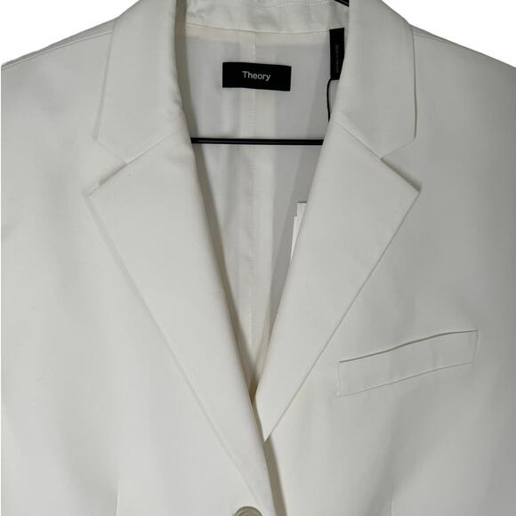 NWT Theory Boxy Oversized Vest Ivory High Twist Twill Medium Large - Picture 6 of 12